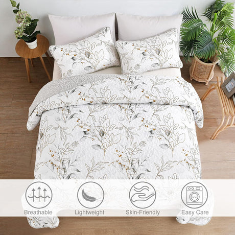 Breathtaking Quilted Coverlet and Pillowcases Set: Transform Your Bedroom's Look