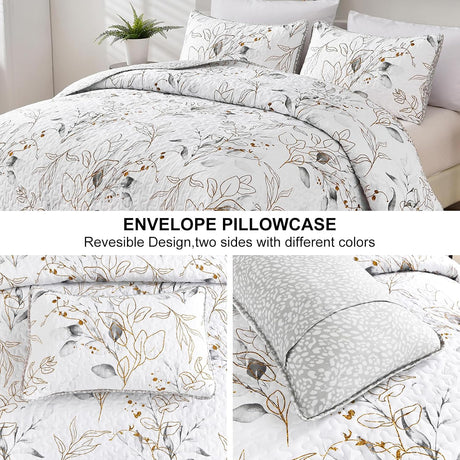 Breathtaking Quilted Coverlet and Pillowcases Set: Transform Your Bedroom's Look