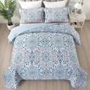 Tasteful Quilted Bedspread and Pillowcases Set: Subtle Sophistication for Your Space