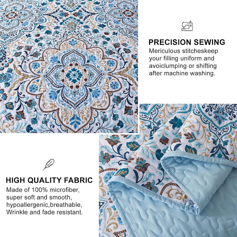 Tasteful Quilted Bedspread and Pillowcases Set: Subtle Sophistication for Your Space