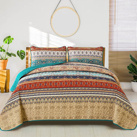 Textured Quilted bedspread and pillowcovers set: Add Depth and Dimension