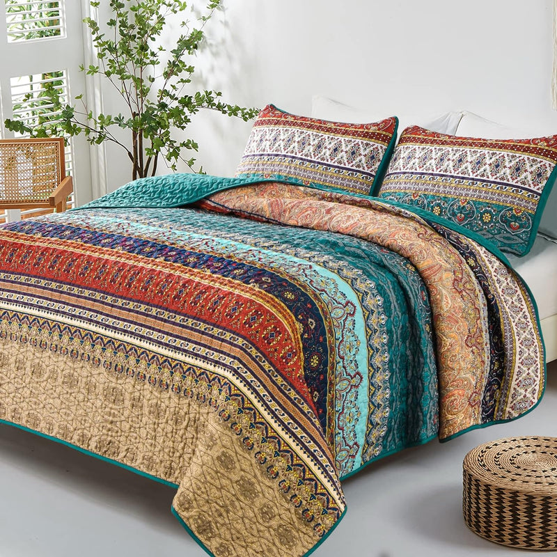 Textured Quilted bedspread and pillowcovers set: Add Depth and Dimension