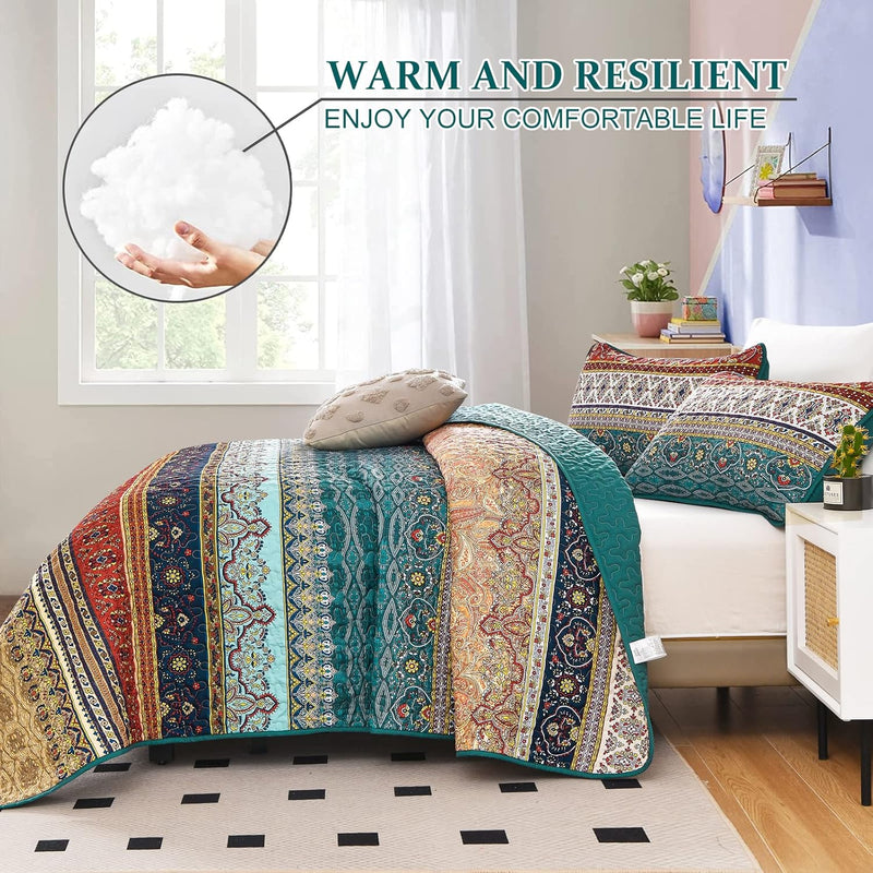 Textured Quilted bedspread and pillowcovers set: Add Depth and Dimension