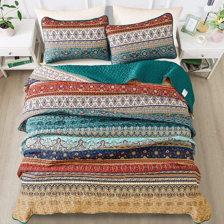 Textured Quilted bedspread and pillowcovers set: Add Depth and Dimension