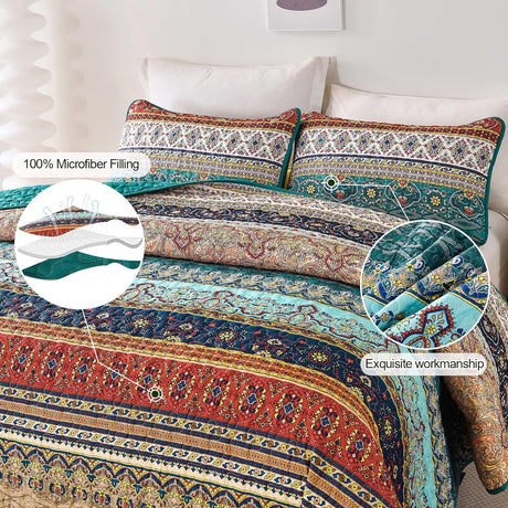 Textured Quilted bedspread and pillowcovers set: Add Depth and Dimension