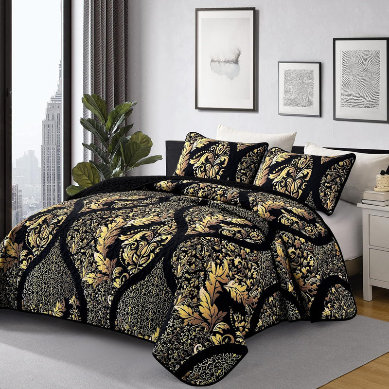 Luminous Quilted Coverlet and Pillowcases Set: Brighten Your Bedroom Atmosphere