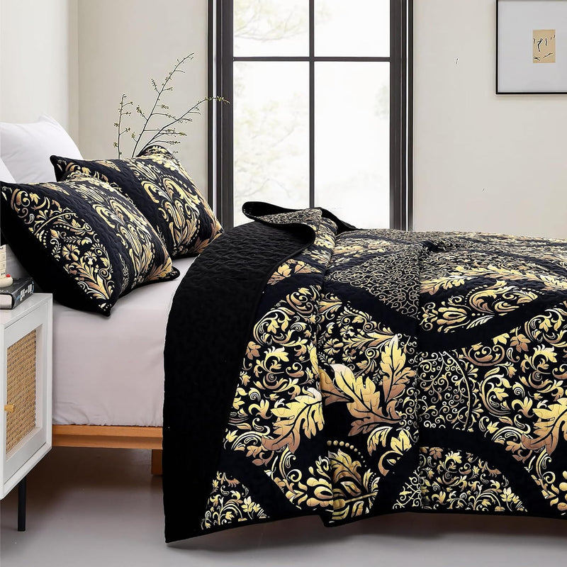 Luminous Quilted Coverlet and Pillowcases Set: Brighten Your Bedroom Atmosphere