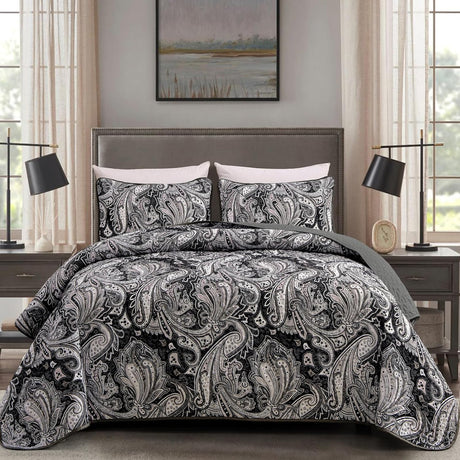 Artful Quilted Coverlet and Pillowcases Set: Beauty in Every Stitch