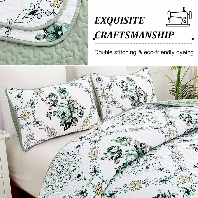 Exquisite Quilted Bedspread and Pillowcases Set: A Touch of Elegance for Your Space