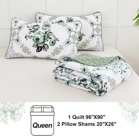 Exquisite Quilted Bedspread and Pillowcases Set: A Touch of Elegance for Your Space