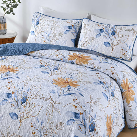 Quietude Quilted coverlet and pillowcovers set: Perfect for Relaxation