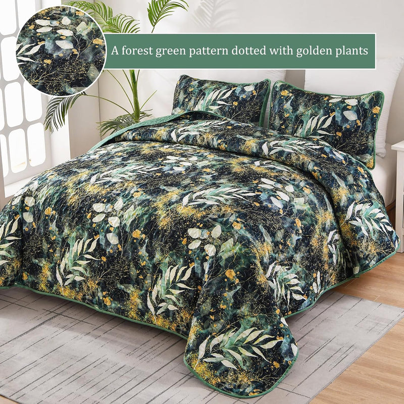 Lush Quilted coverlet and pillowcovers set: Soft and Cozy Feel