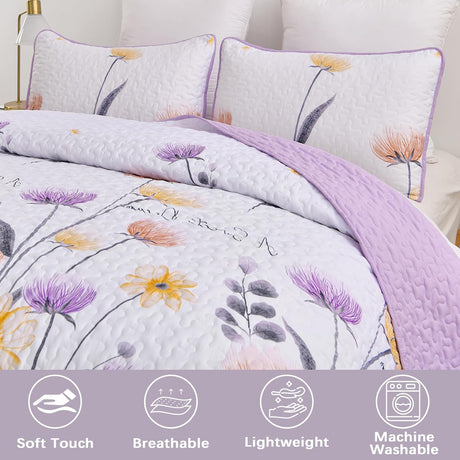 Knit Quilted coverlet and pillowcovers set: Cozy and Textured