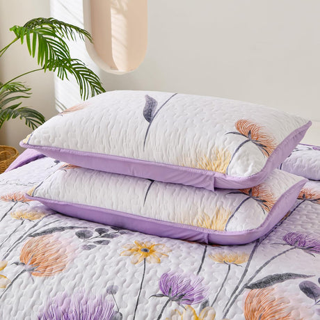 Knit Quilted coverlet and pillowcovers set: Cozy and Textured