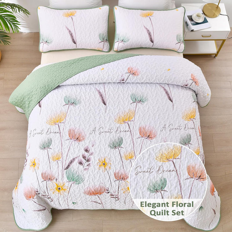 Intricate Quilted Coverlet and Pillowcases Set: A Work of Art for Your Bedroom