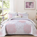 Mosaic Quilted coverlet and pillowcovers set: Unique Patchwork Design