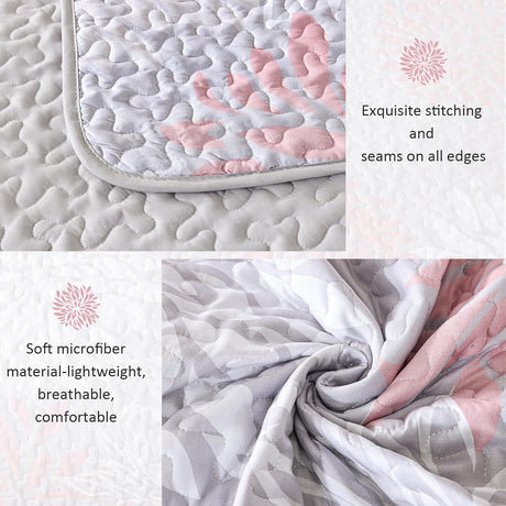 Mosaic Quilted coverlet and pillowcovers set: Unique Patchwork Design