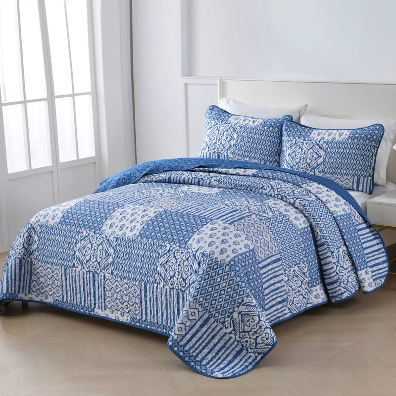 Blissful Quilted bedspread and pillowcovers set: Relax in Style