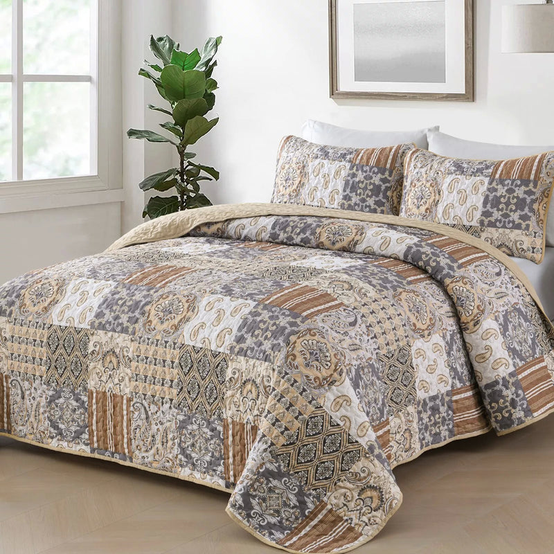 Quietude Quilted coverlet and pillowcovers set: Perfect for Relaxation