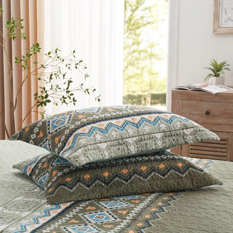 Quicksilver Quilted coverlet and pillowcovers set: Sleek and Modern