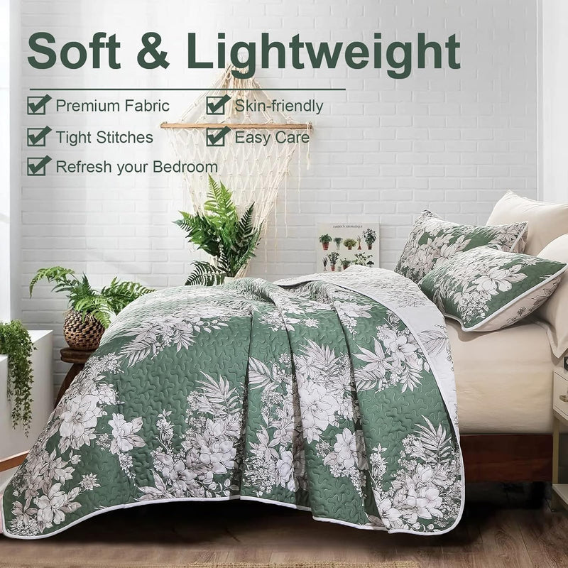 Sophisticated Quilted Coverlet and Pillowcases Set: Elevate Your Bedroom Decor