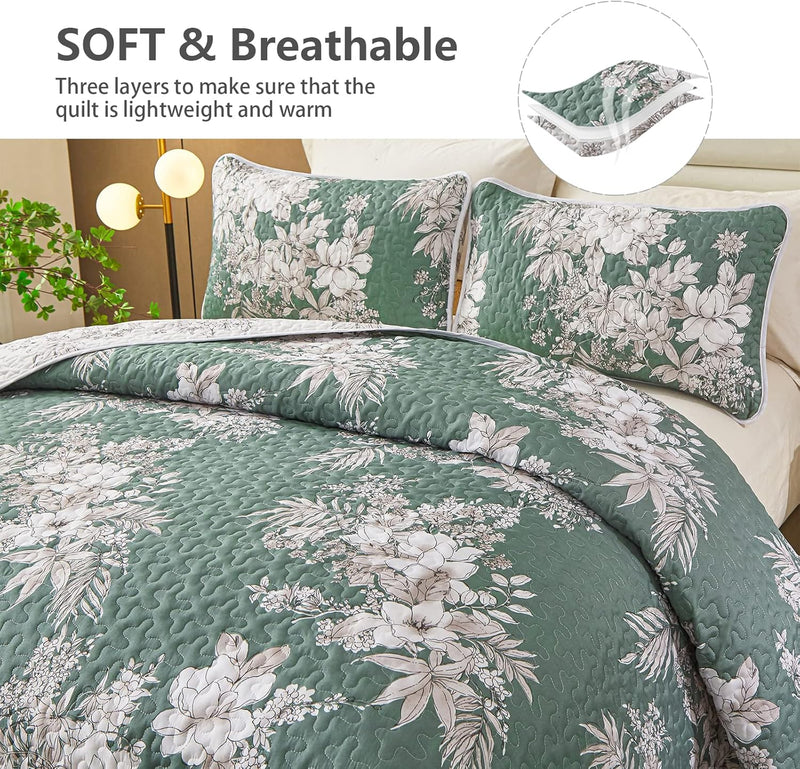 Sophisticated Quilted Coverlet and Pillowcases Set: Elevate Your Bedroom Decor