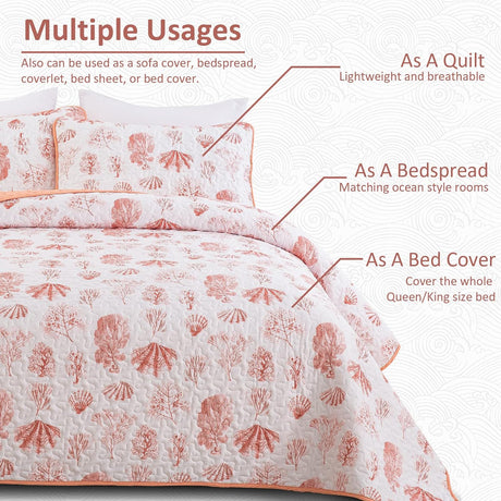 Sleek Quilted Bedspread and Pillowcases Set: Contemporary Style and Comfort