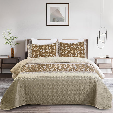 Sophisticated Quilted Bedspread and Pillowcases Set: Exquisite Design and Comfort