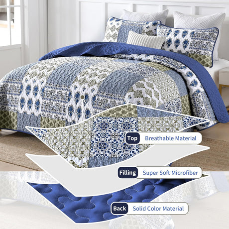 Gorgeous Quilted bedspread and pillowcovers set: Comfortable Elegance