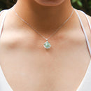 Gift Gox - Aroma Necklace White Gold - Planet Celestial Aqua (Light Blue) + Purify Oil Blend