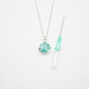 Gift Gox - Aroma Necklace White Gold - Planet Celestial Aqua (Light Blue) + Purify Oil Blend