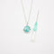 Gift Gox - Aroma Necklace White Gold - Planet Celestial Aqua (Light Blue) + Purify Oil Blend