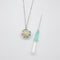 Gift Gox - Aroma Necklace White Gold - Planet Stardust Crystal (Gold Clear) + Purify Oil Blend