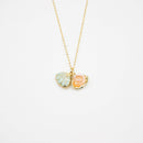 Gift Gox - Aroma Necklace 925 Silver, Gold coated - Green Shell Paradise Peach (Pink) + Purify Oil Blend