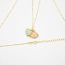 Gift Gox - Aroma Necklace 925 Silver, Gold coated - Green Shell Paradise Peach (Pink) + Purify Oil Blend