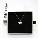 Gift Gox - Aroma Necklace 925 Silver, Gold coated - Green Shell Paradise Peach (Pink) + Purify Oil Blend