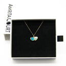 Gift Gox - Aroma Necklace 925 Silver, Gold coated - Green Shell Ocean Breeze (Light blue) + Purify Oil Blend