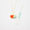 Gift Gox - Aroma Necklace 925 Silver, Gold coated - Green Shell Sunset Coral (Bright Red Orange) + Purify Oil Blend