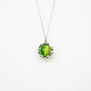 Gift Gox - Aroma Necklace White Gold - Planet Aurum Verdant (Gold Green) + Purify Oil Blend