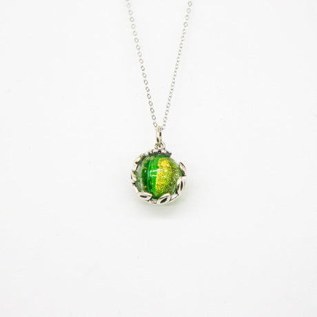 Gift Gox - Aroma Necklace White Gold - Planet Aurum Verdant (Gold Green) + Purify Oil Blend