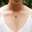 Gift Gox - Aroma Necklace White Gold - Planet Aurum Verdant (Gold Green) + Purify Oil Blend