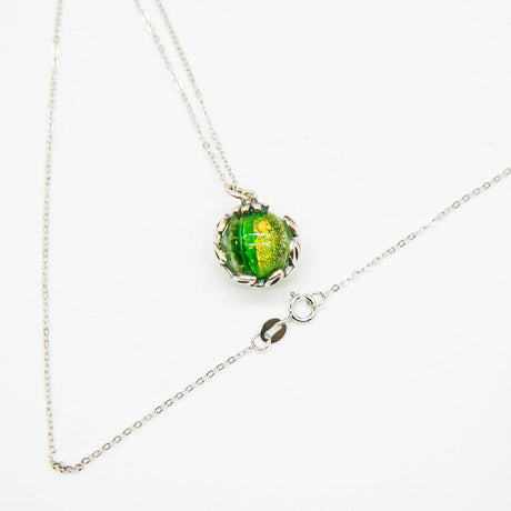 Gift Gox - Aroma Necklace White Gold - Planet Aurum Verdant (Gold Green) + Purify Oil Blend