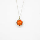 Gift Gox - Aroma Necklace White Gold - Planet Solstice Sunburst (Fire Red) + Purify Oil Blend