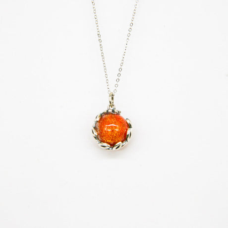 Gift Gox - Aroma Necklace White Gold - Planet Solstice Sunburst (Fire Red) + Purify Oil Blend