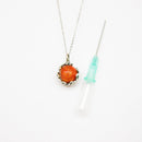 Gift Gox - Aroma Necklace White Gold - Planet Solstice Sunburst (Fire Red) + Purify Oil Blend