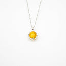 Gift Gox - Aroma Necklace White Gold - Planet Jovian Gold (Golden Yellow) + Purify Oil Blend