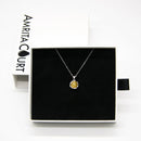 Gift Gox - Aroma Necklace White Gold - Planet Jovian Gold (Golden Yellow) + Purify Oil Blend