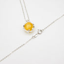 Gift Gox - Aroma Necklace White Gold - Planet Jovian Gold (Golden Yellow) + Purify Oil Blend