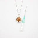 Gift Gox - Aroma Necklace White Gold - Planet Plutonian Amethyst (Golden Purple) + Purify Oil Blend