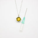 Gift Gox - Aroma Necklace White Gold - Planet Stellar Midnight (Golden dark blue) + Purify Oil Blend